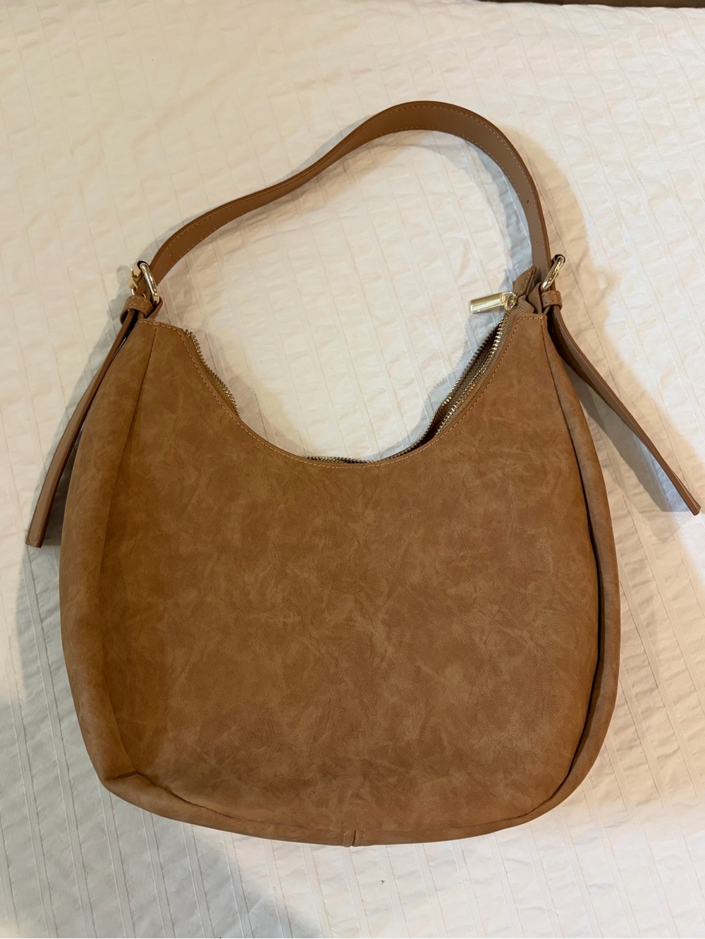 Crescent Hobo Bag in Saddle Brown - Picture 6 of 11